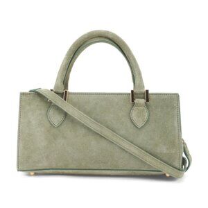 MARLON Made In Italy Suede East West Double Handle Satchel